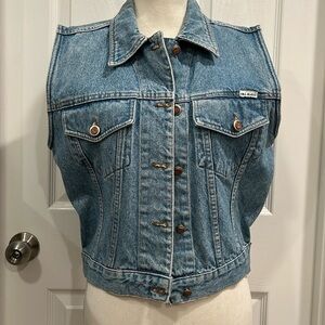 Vintage Bill Blass size medium blue denim vest